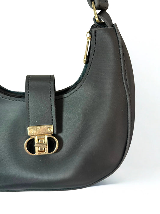 Black Crescent Shoulder Bag