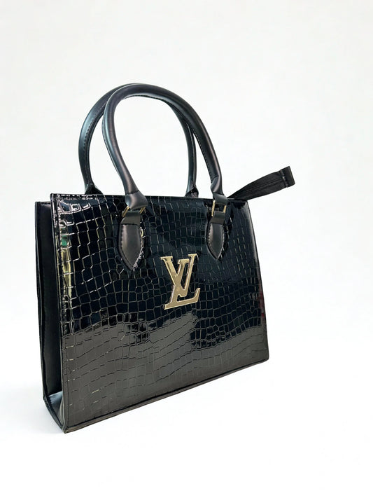 Croc branded Tote Black with pouch