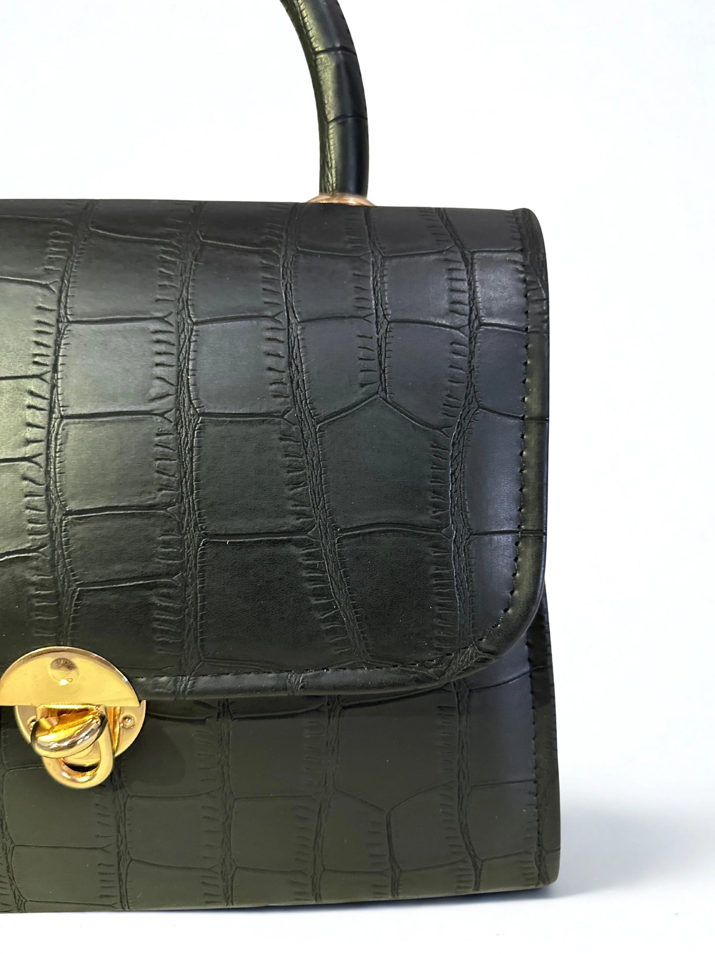 Cross Body Croco Mat Black