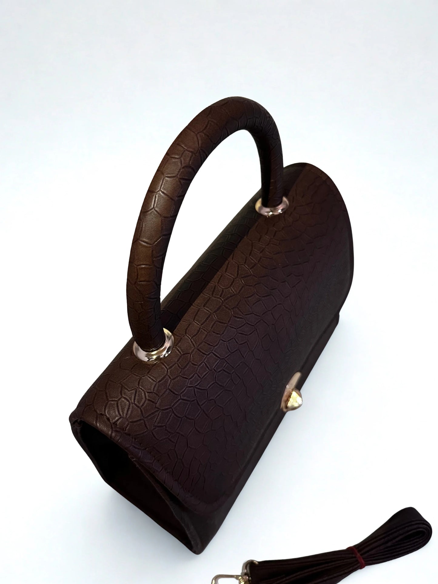 Cross Body Croco Mat Chocolate