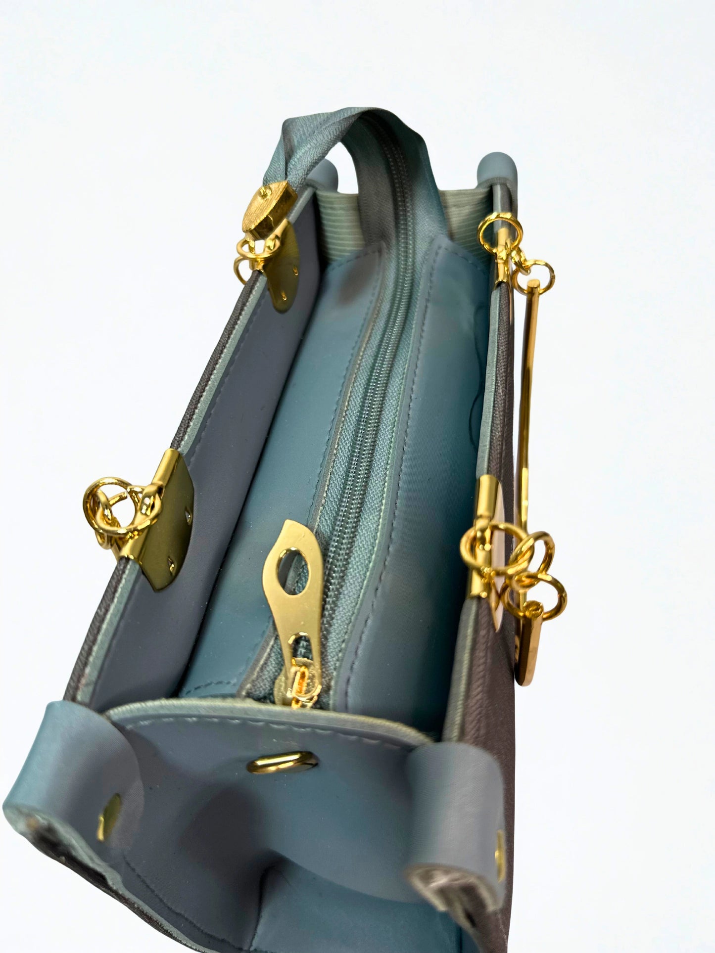 Gray Hijabi Bag Steel Handle