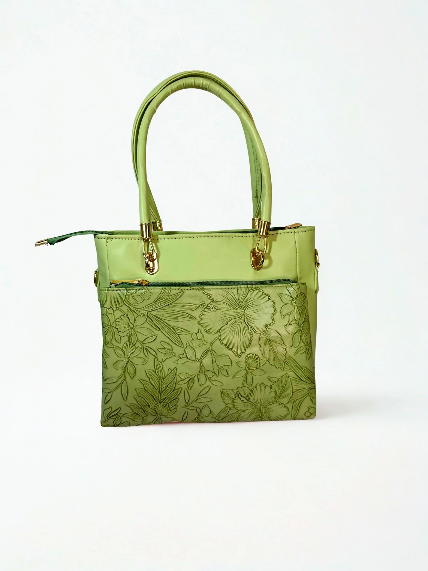 Green Embossed Tote Bag