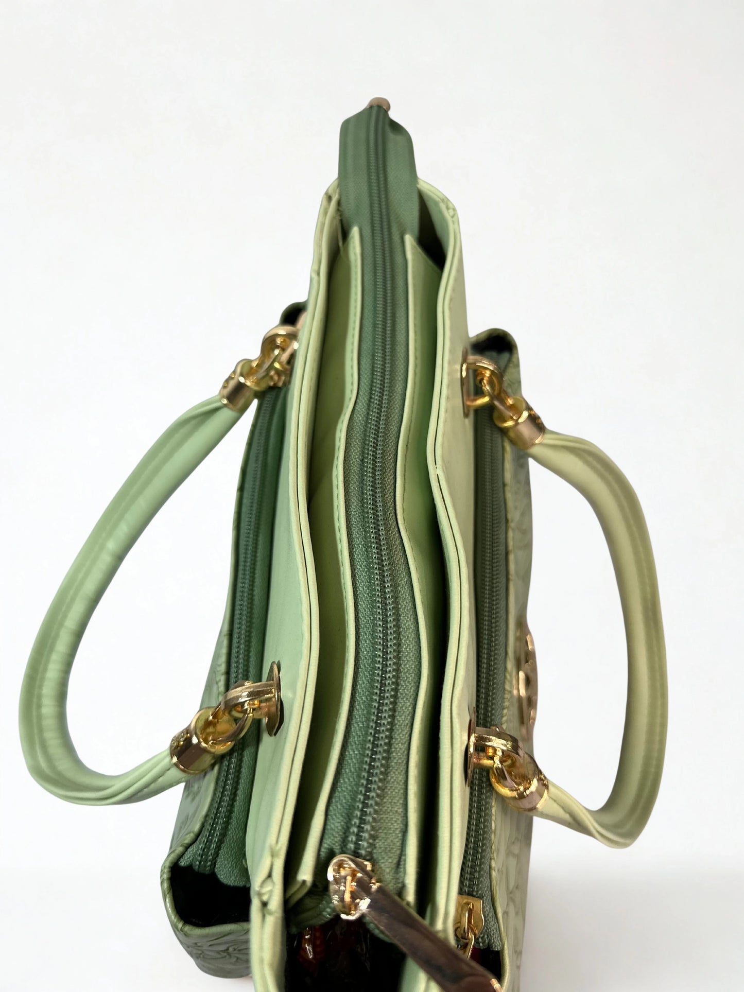 Green Embossed Tote Bag
