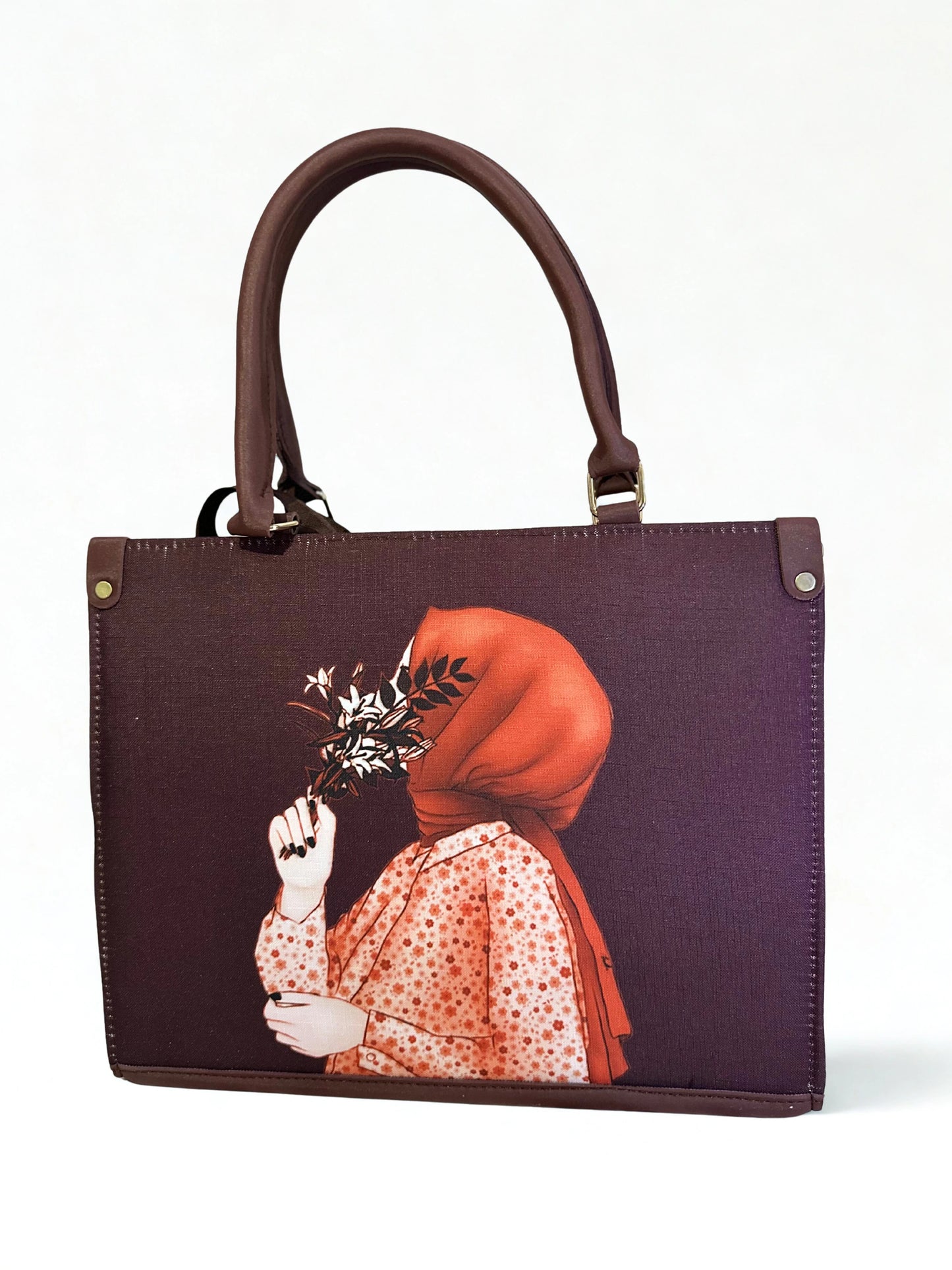 Hijabi Girl Printed Large Purple