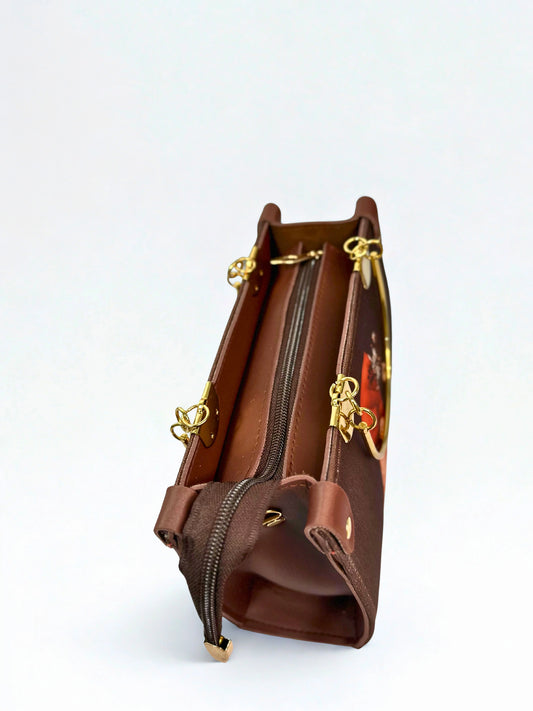 Hijabi Girl Steel Handle Purple Bag