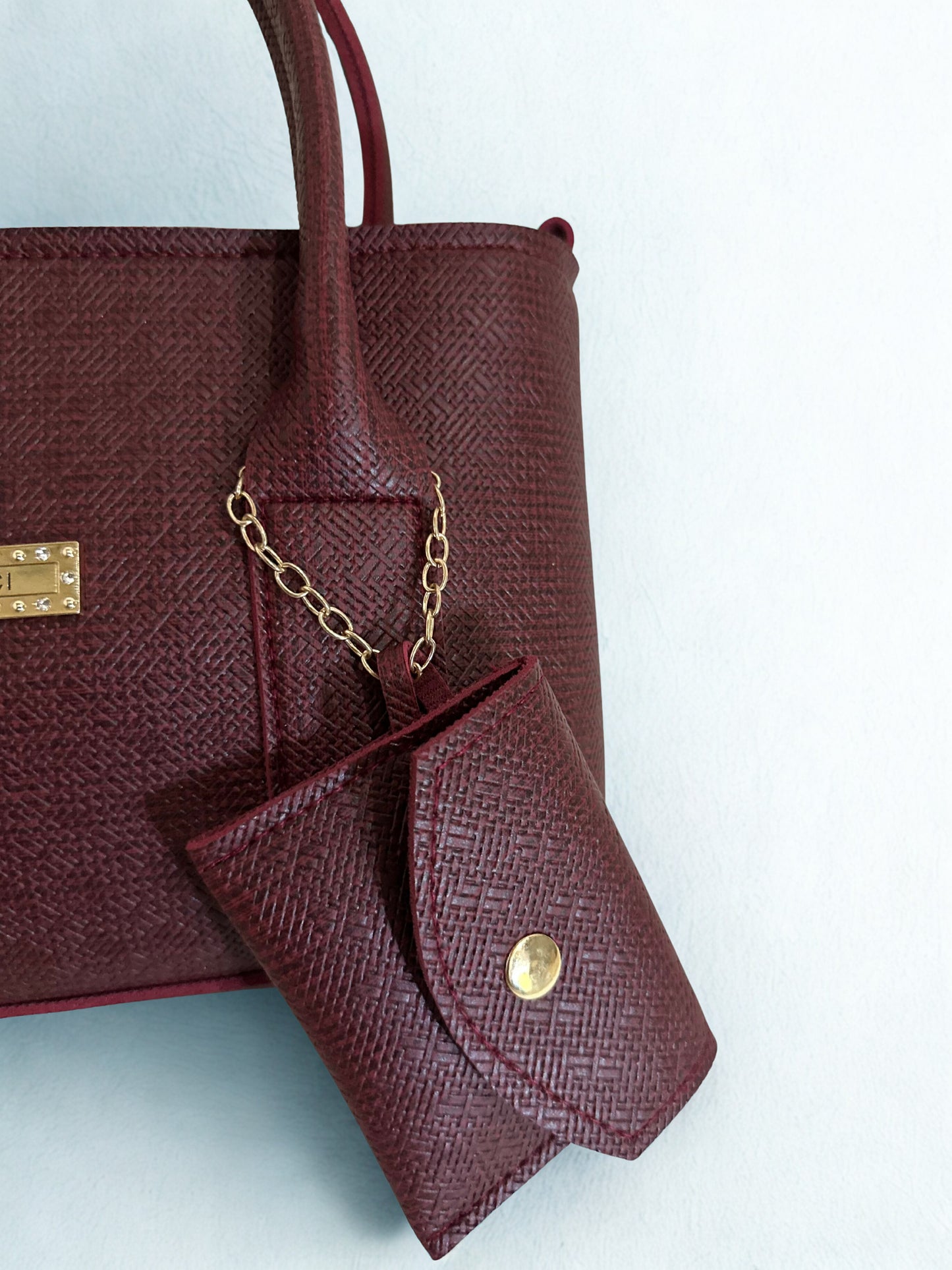 Shoulder Carry Bag Maroon with Wallet