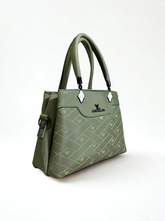 Stylish Embroidery Green Shoulder Handbag