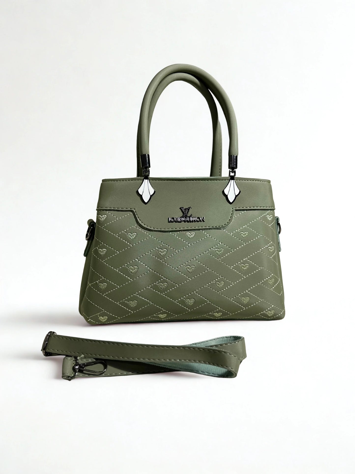 Stylish Embroidery Green Shoulder Handbag