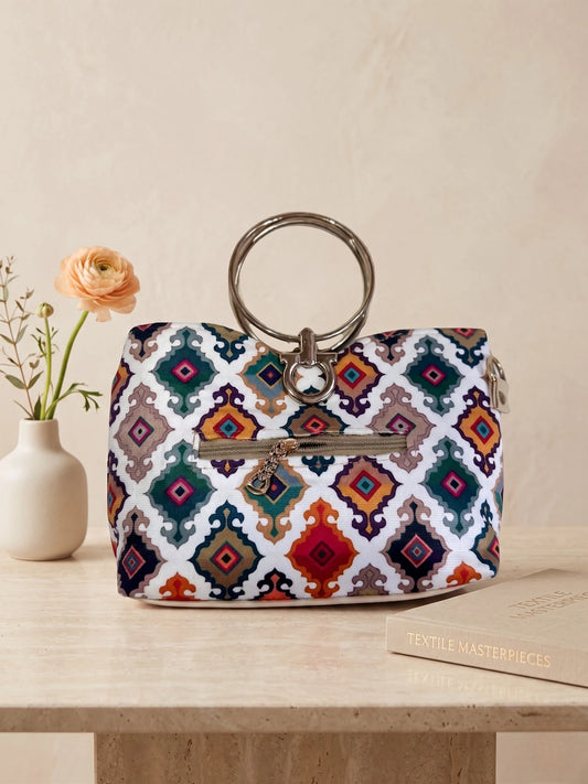 Steel Handle Elegant Handbag