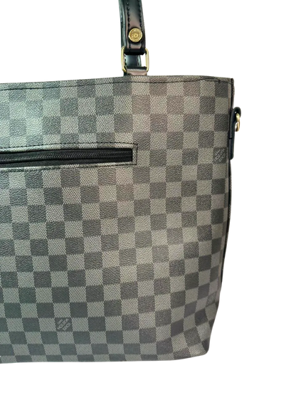 Check Luxe Spacious Tote Black