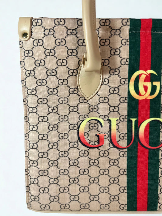 Beige Canvas Syle Handbag