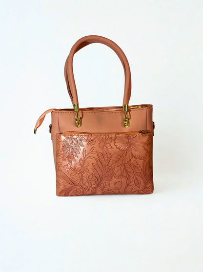 Blush Pink Floral Satchel Bag