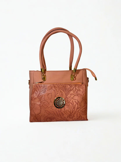 Blush Pink Floral Satchel Bag