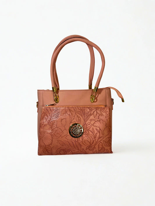 Blush Pink Floral Satchel Bag