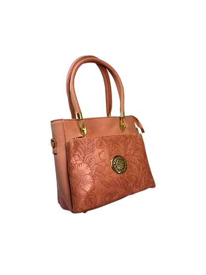 Blush Pink Floral Satchel Bag