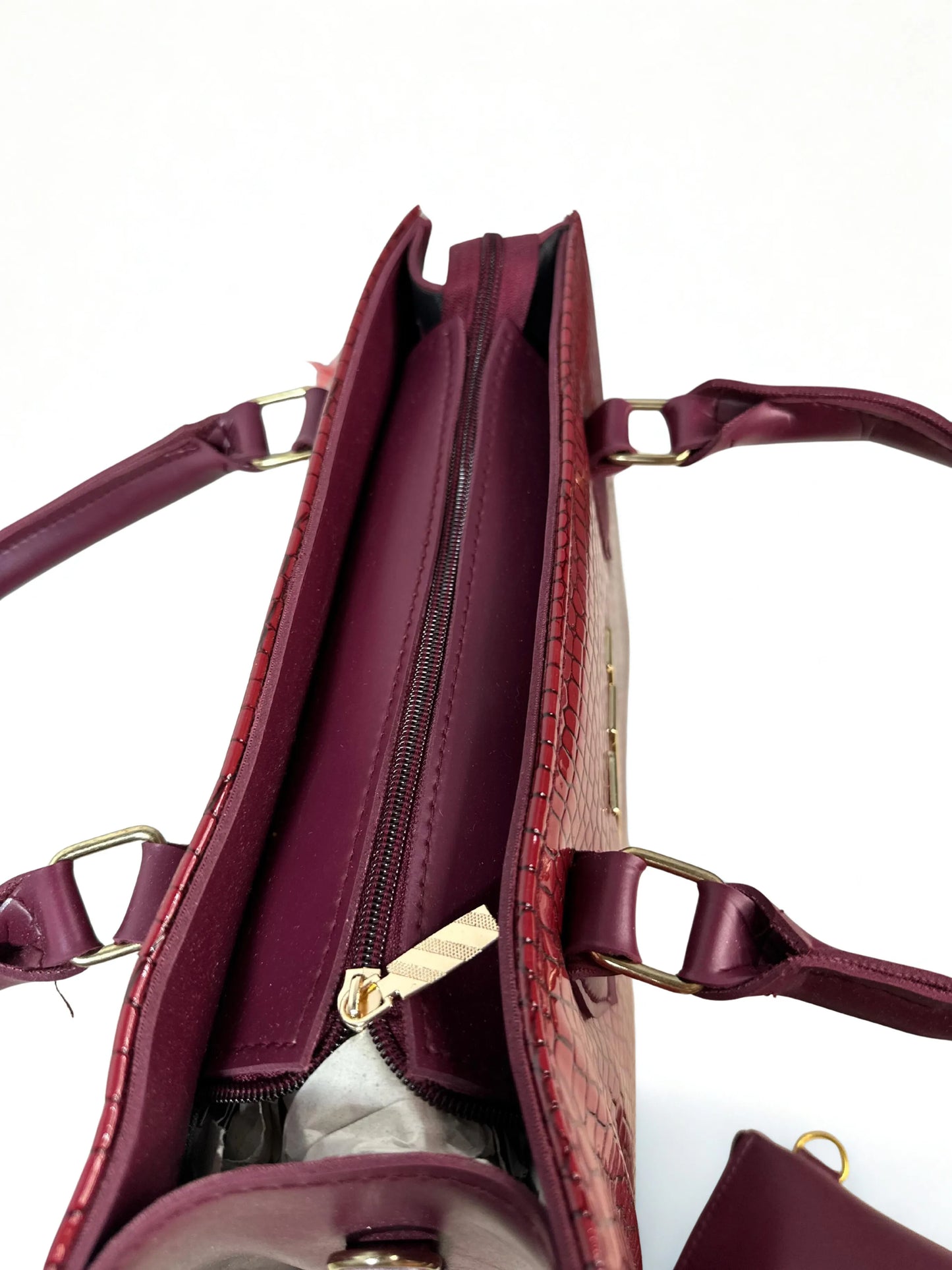 Croc branded Tote Maroon with pouch