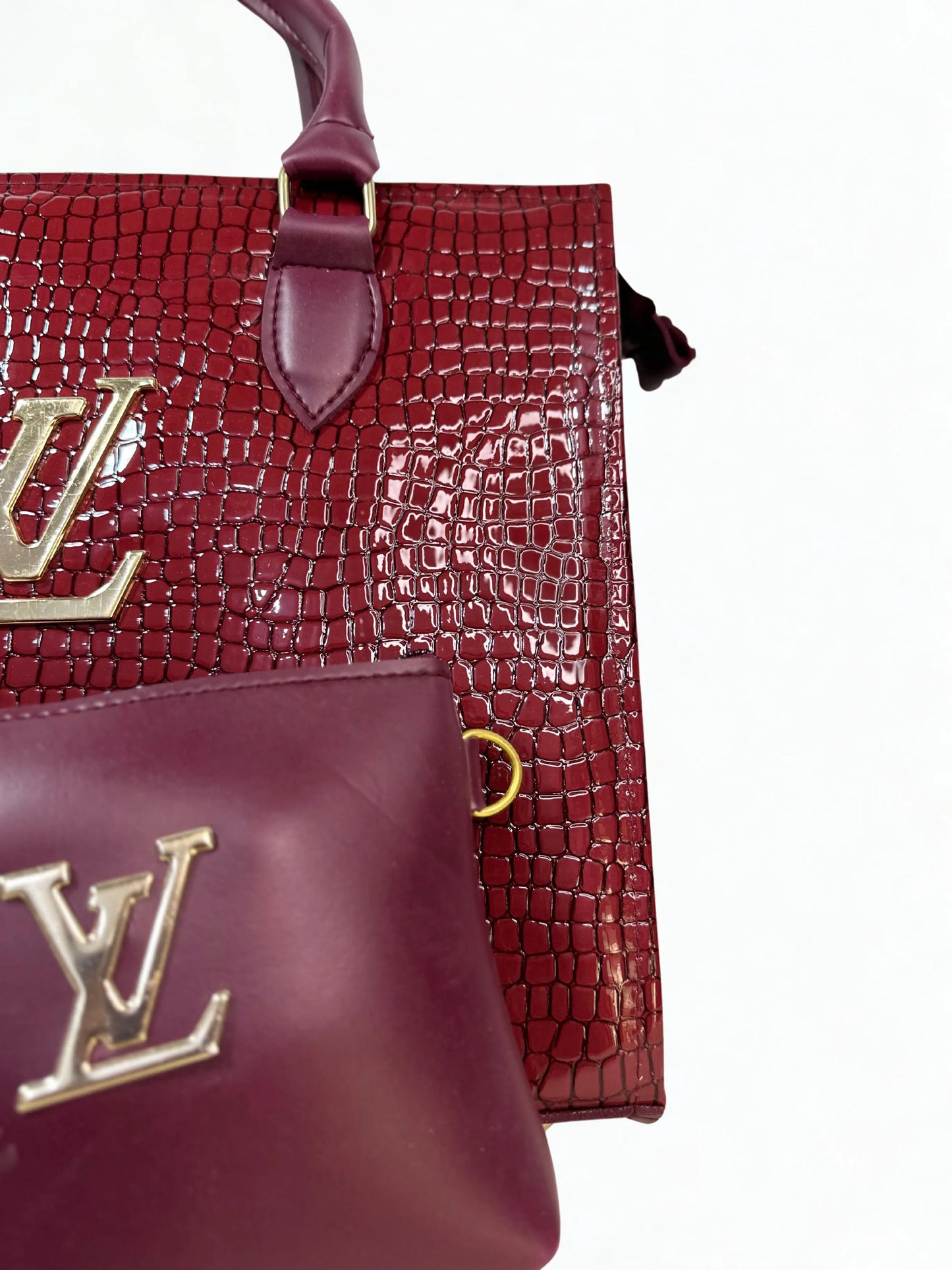 Croc branded Tote Maroon with pouch