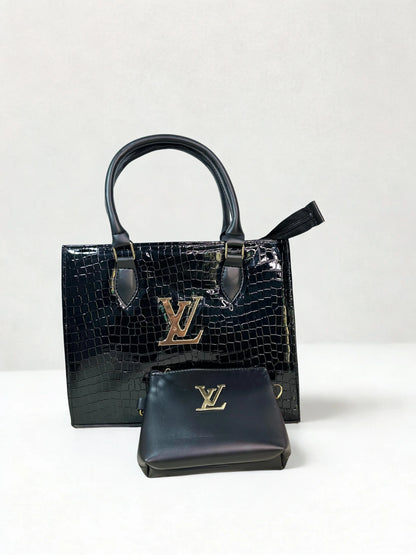 Croc branded Tote Black with pouch