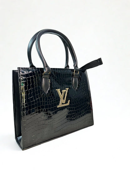 Croc branded Tote Black with pouch