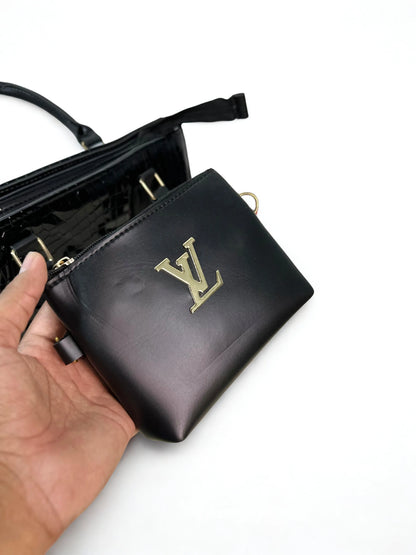 Croc branded Tote Black with pouch