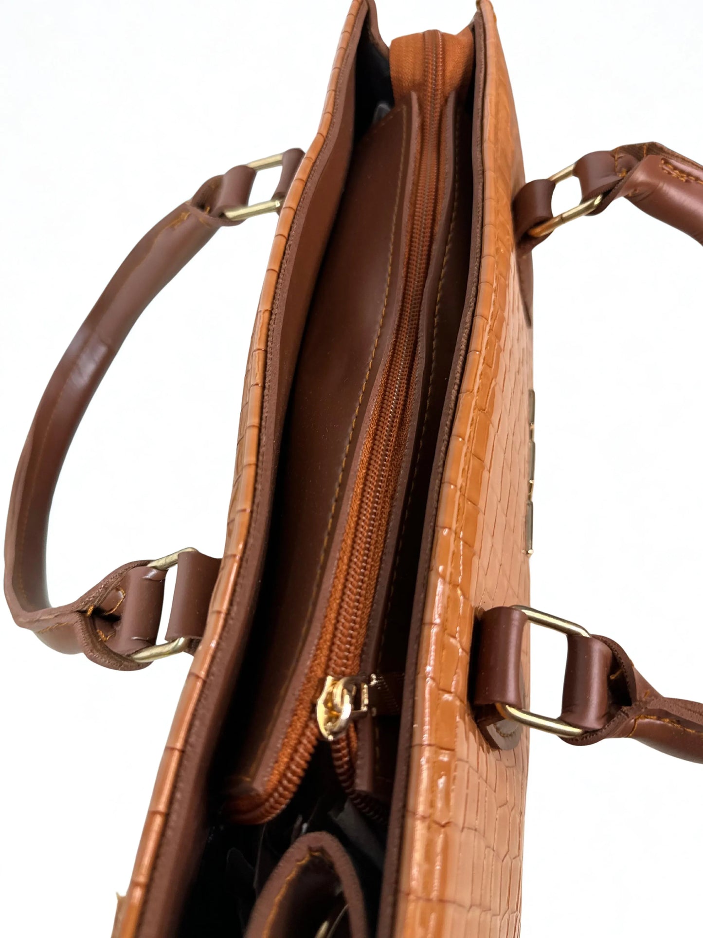 Croc branded Tote Bronze with pouch