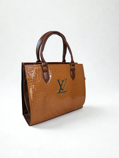 Croc branded Tote Bronze with pouch