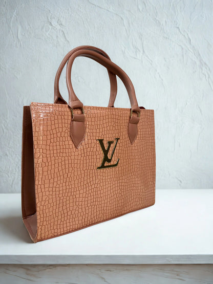 Croc branded Tote Pink with pouch