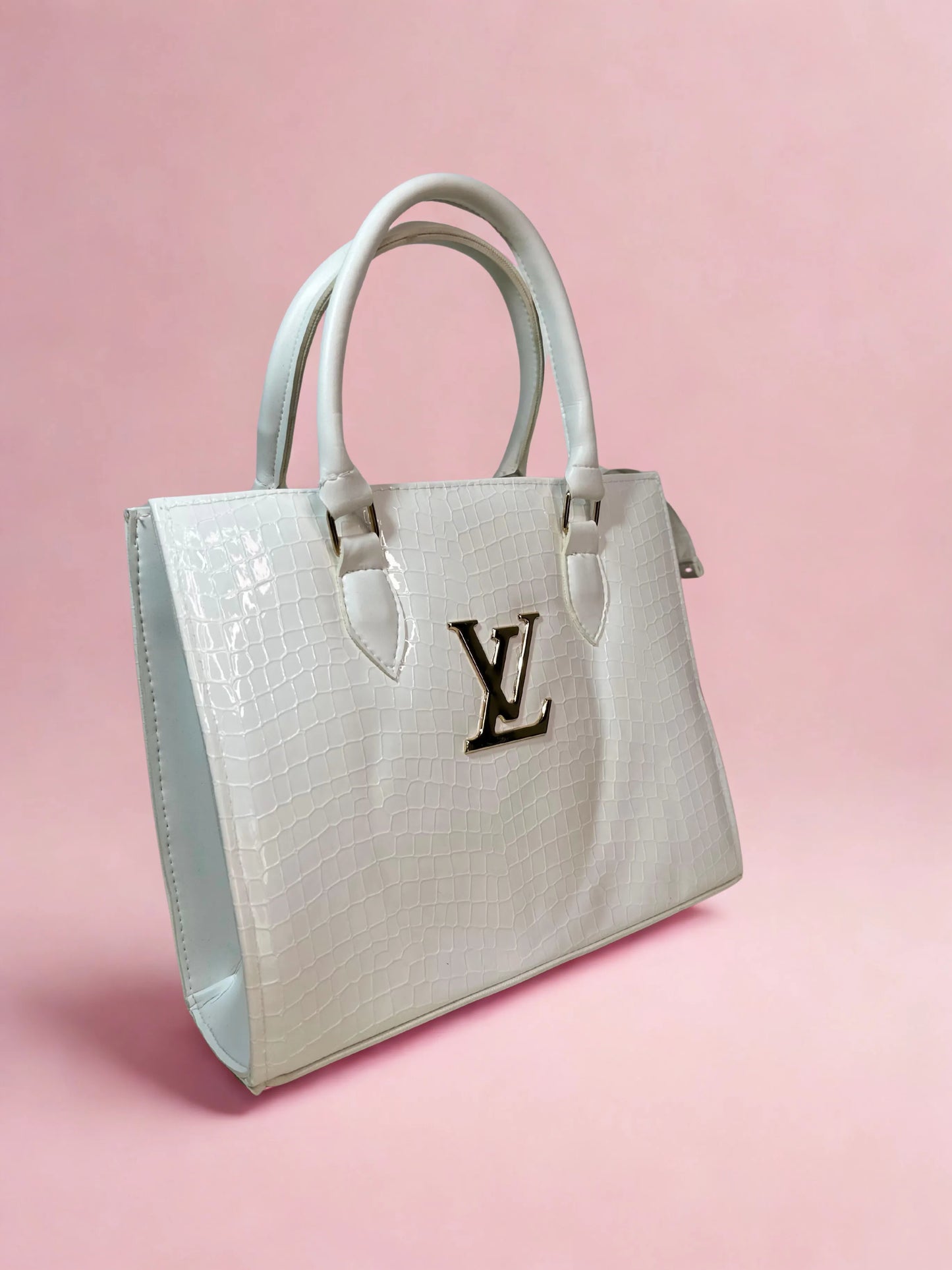 Croc branded Tote white with pouch