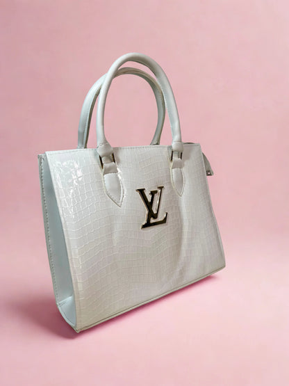 Croc branded Tote white with pouch