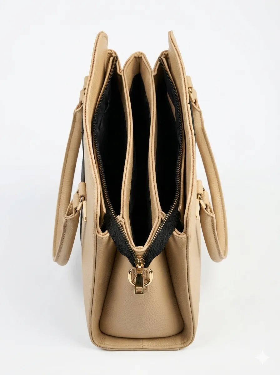 Elegant Satchel Bag Beige