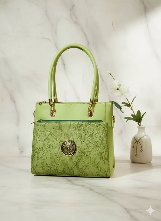 Green Embossed Tote Bag