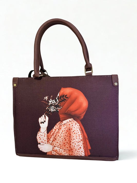 Hijabi Girl Printed Large Purple