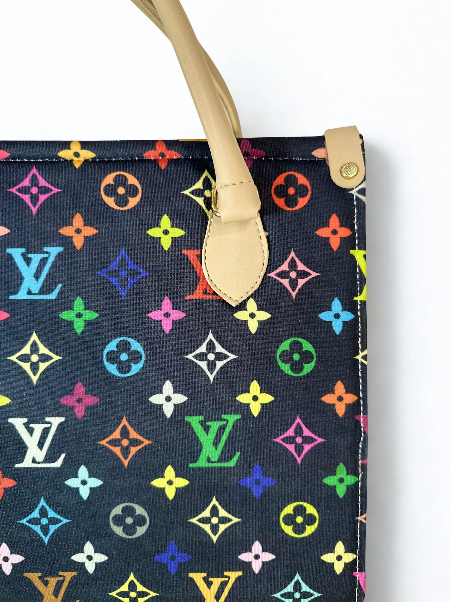 Luxury Canvas Tote Blue & Beige