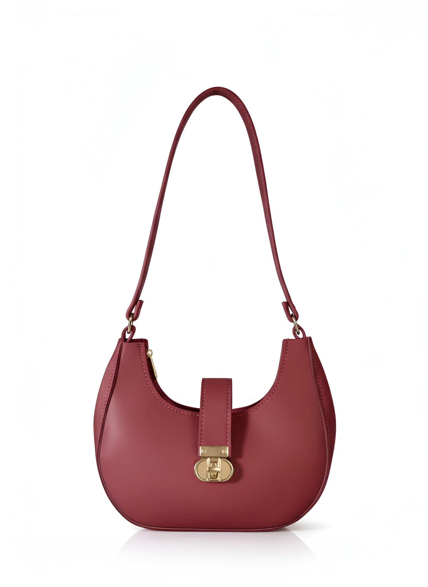 Maroon Crescent Shoulder Bag