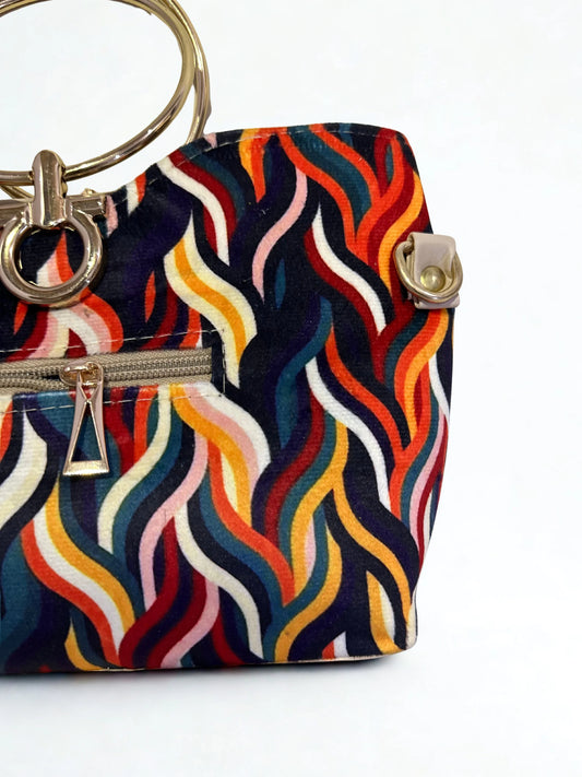 Multicolor Handbag Steel Handle