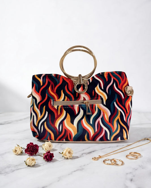 Multicolor Handbag Steel Handle