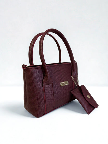 Shoulder Carry Bag Maroon with Wallet