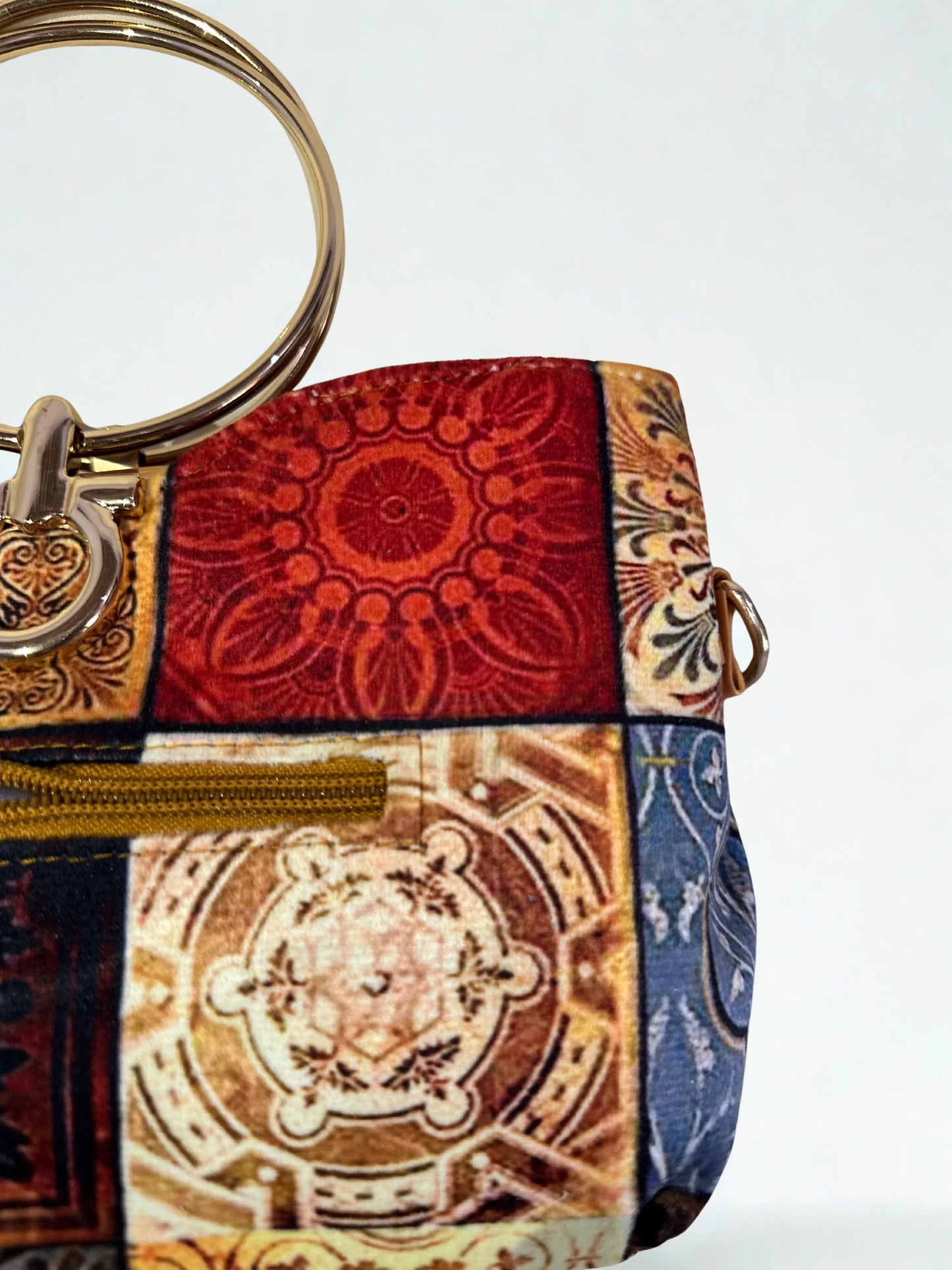 Steel Handle Check Handbag