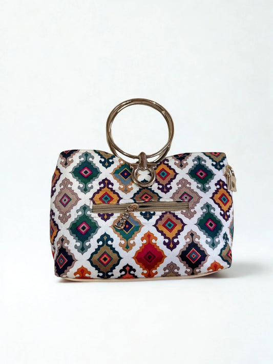 Steel Handle Elegant Handbag