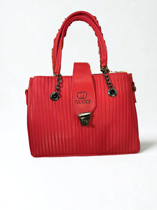 Structured Chain Red Handbag