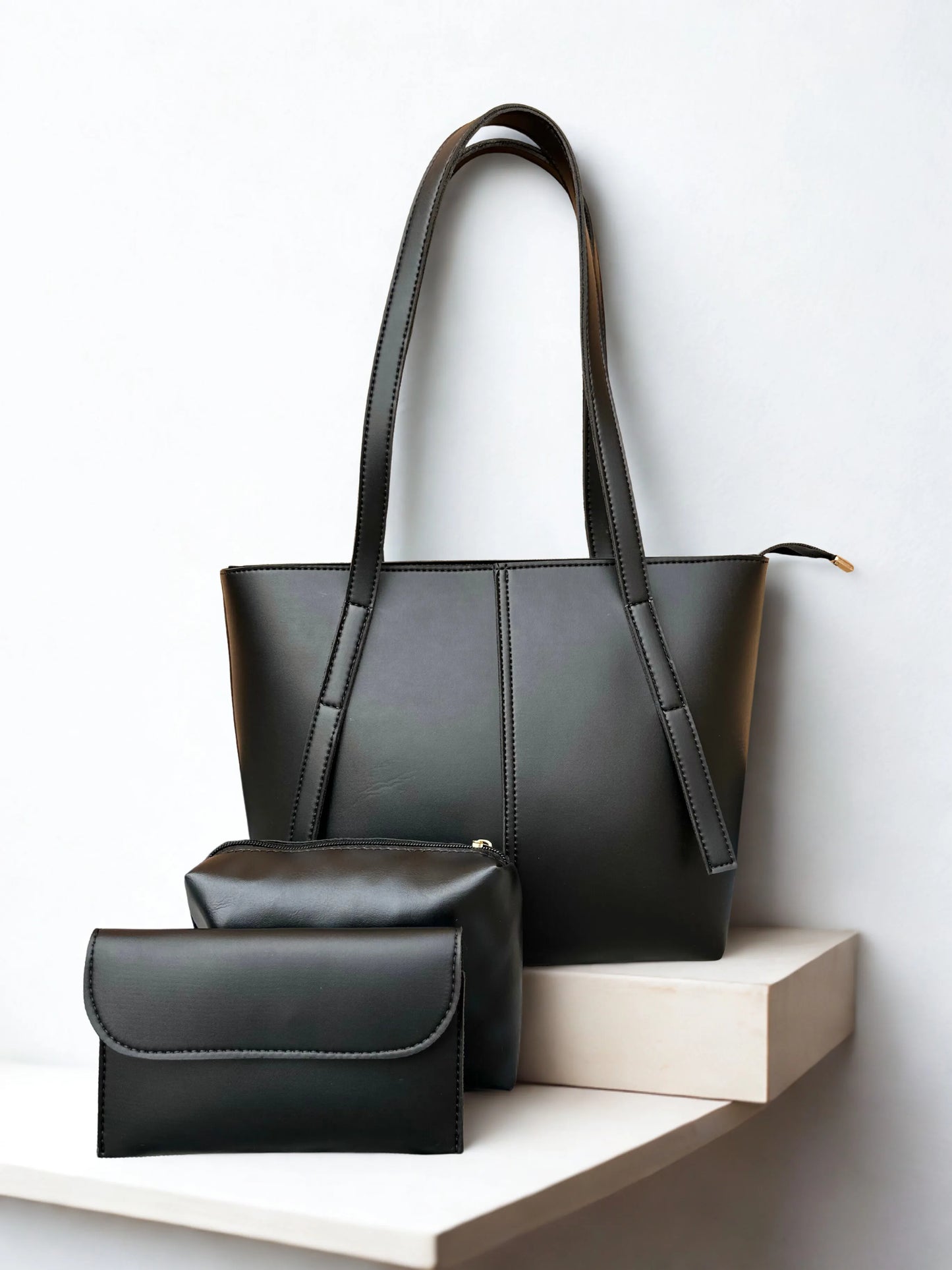 Stylish Black Bag 3 Pieces