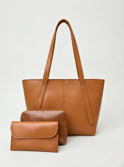 Stylish Brown Bag 3 Pieces