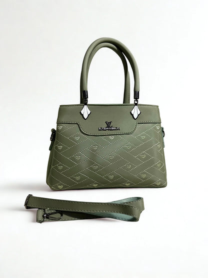 Stylish Embroidery Green Shoulder Handbag