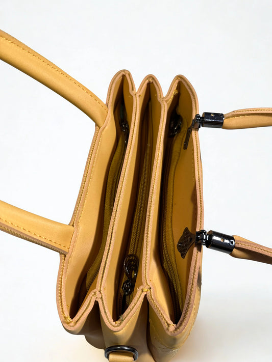 Stylish Embroidery Yellow Shoulder Handbag