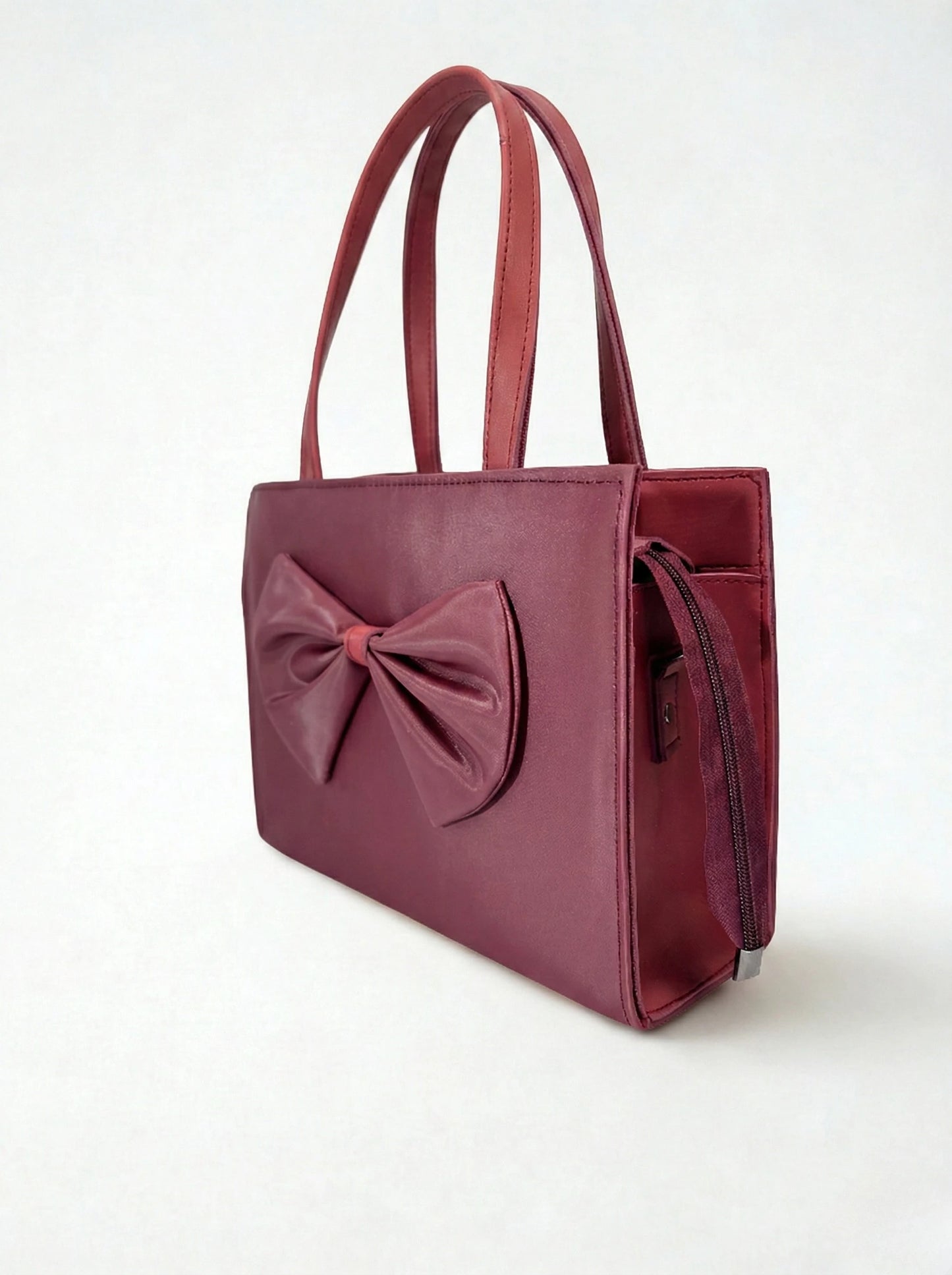 TNS Bow Handbag Maroon