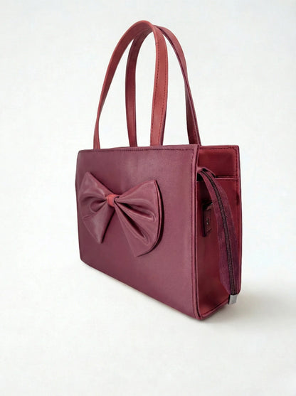 TNS Bow Handbag Maroon
