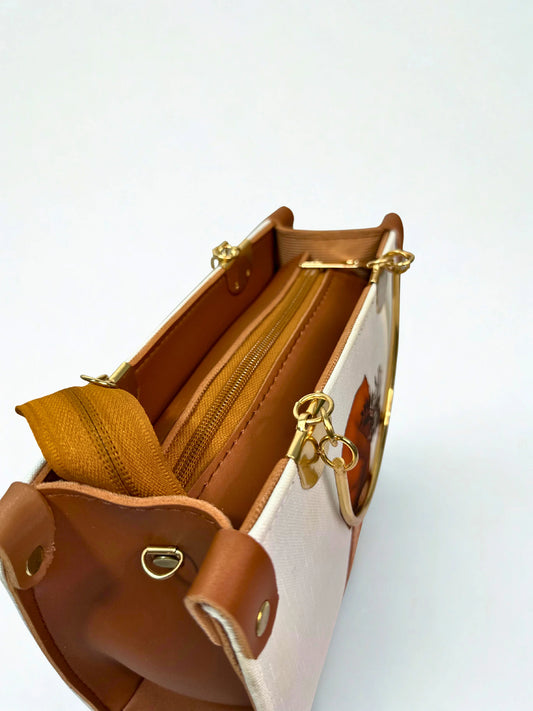White Hijab Bag Steel Handle