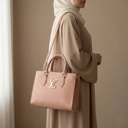 Croc branded Tote Pink with pouch